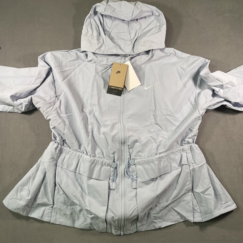 Nike Womens Everything Woven Oversized Jacket Blue Medium FN3669-440 - Picture 2 of 9